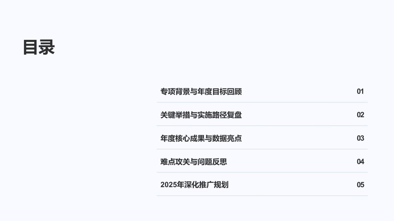 蓝色科技风年度专项工作推进情况汇报PPT模板