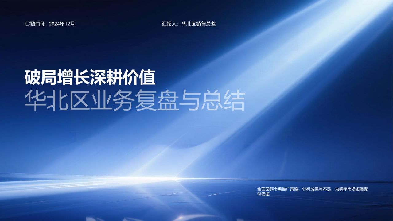 蓝色商务风市场推广项目执行情况总结PPT模板