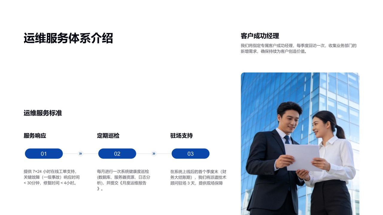 蓝色渐变风大客户结项总结汇报PPT模板