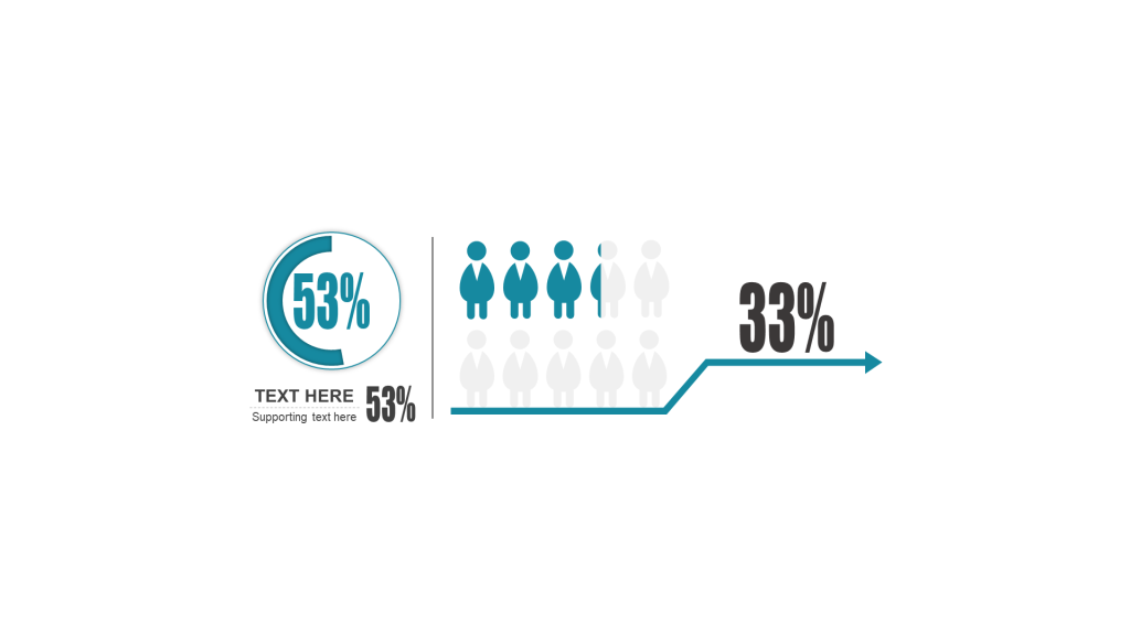 蓝色插画PPT环形图