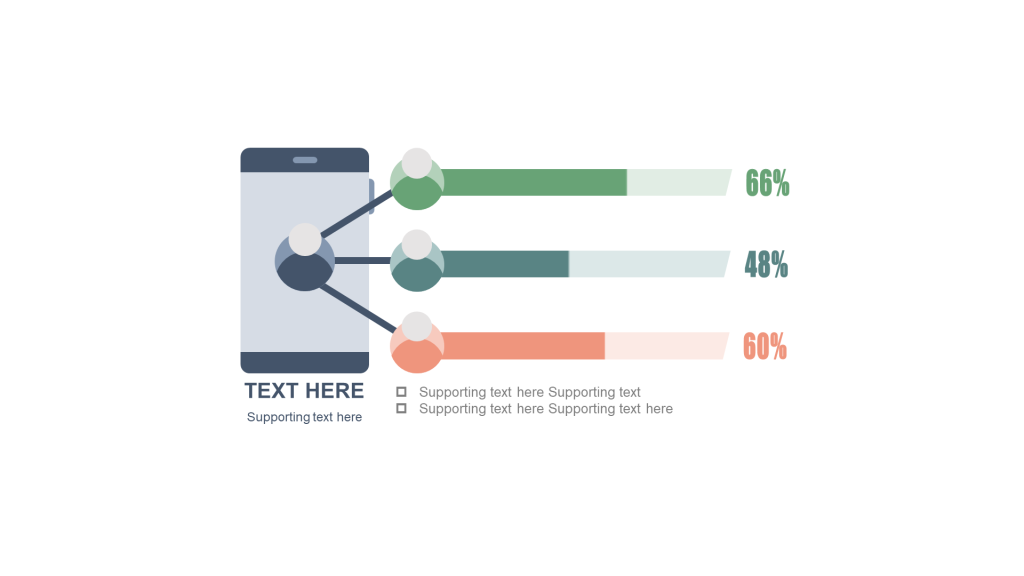 多色扁平PPT条形图