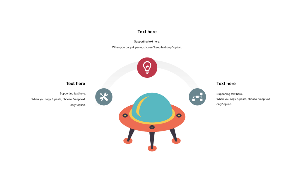 红色圆形扁平3项PPT流程
