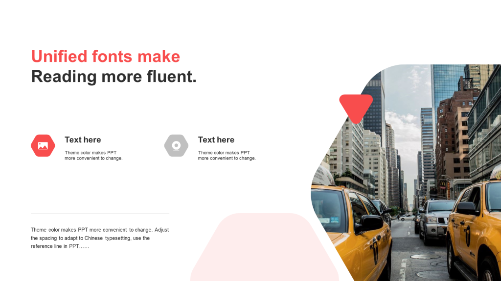 红色六边形扁平2项PPT列表