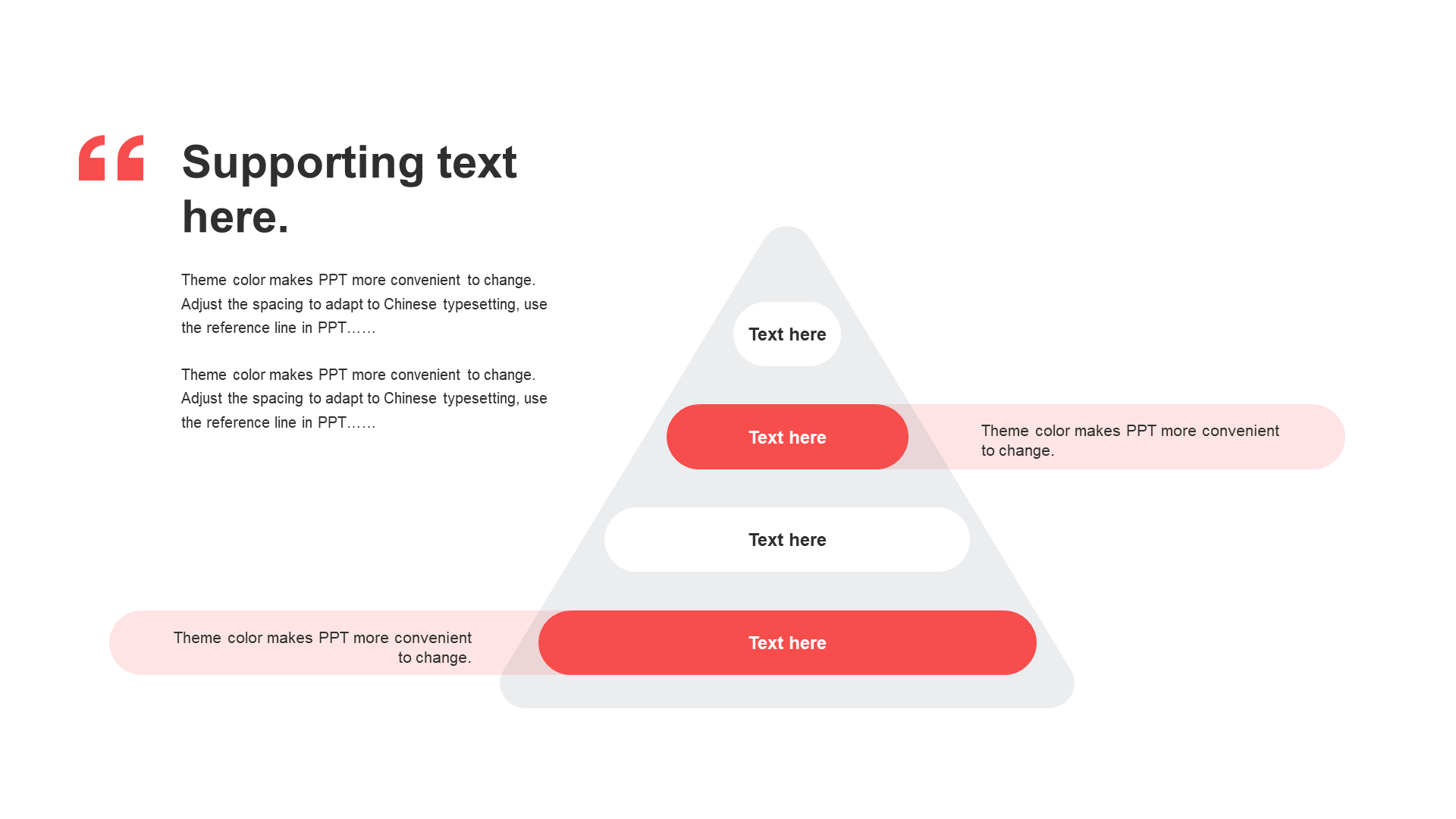 Monochrome flat 4-item PPT pyramid
