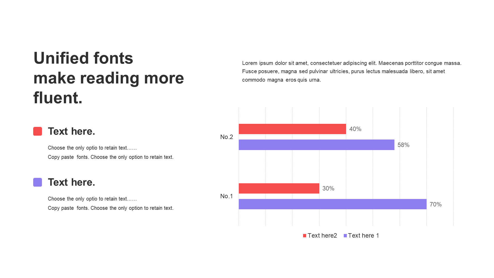 Multicolor flat PPT bar chart