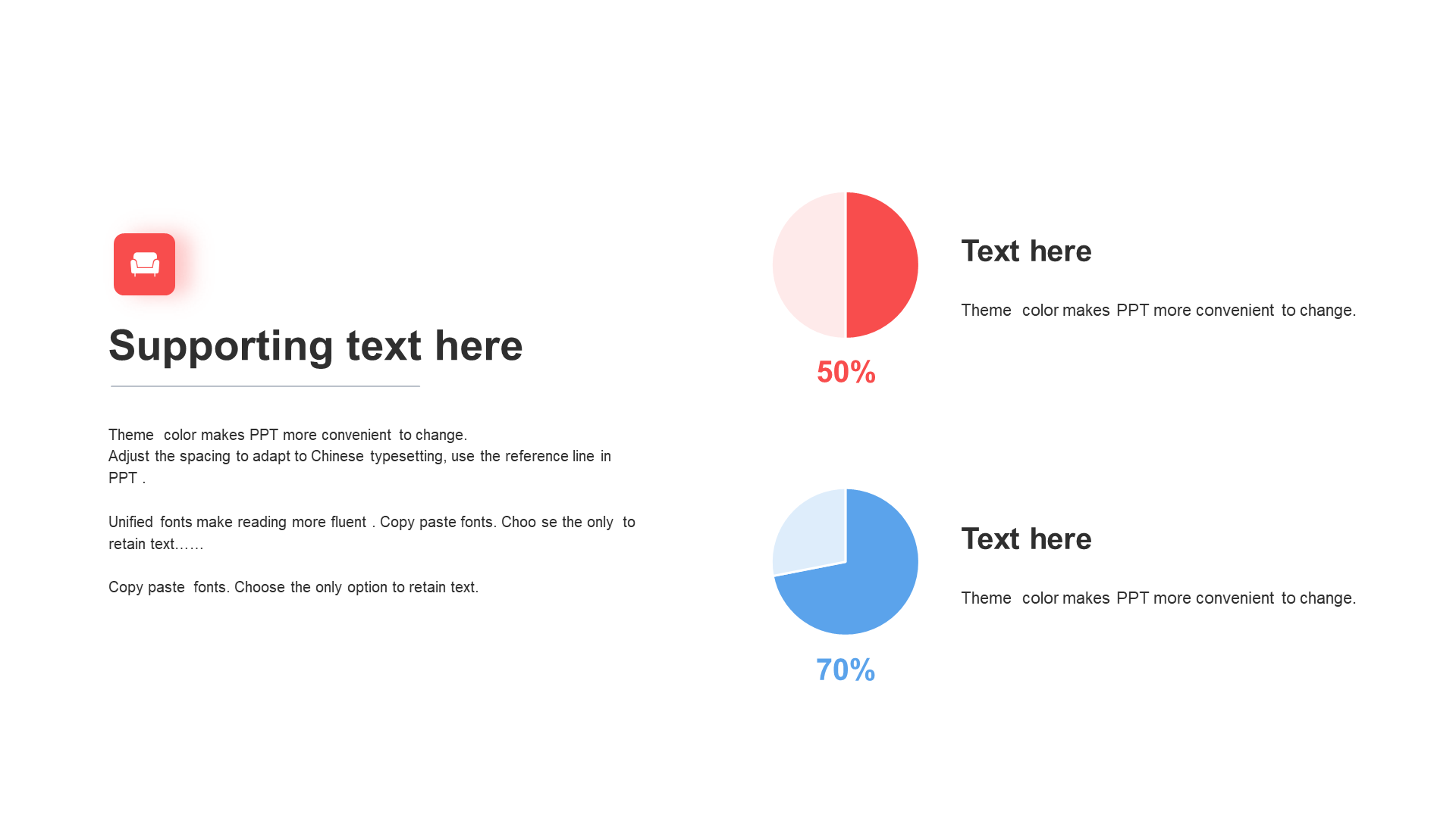 Multi-color shaded PPT pie chart