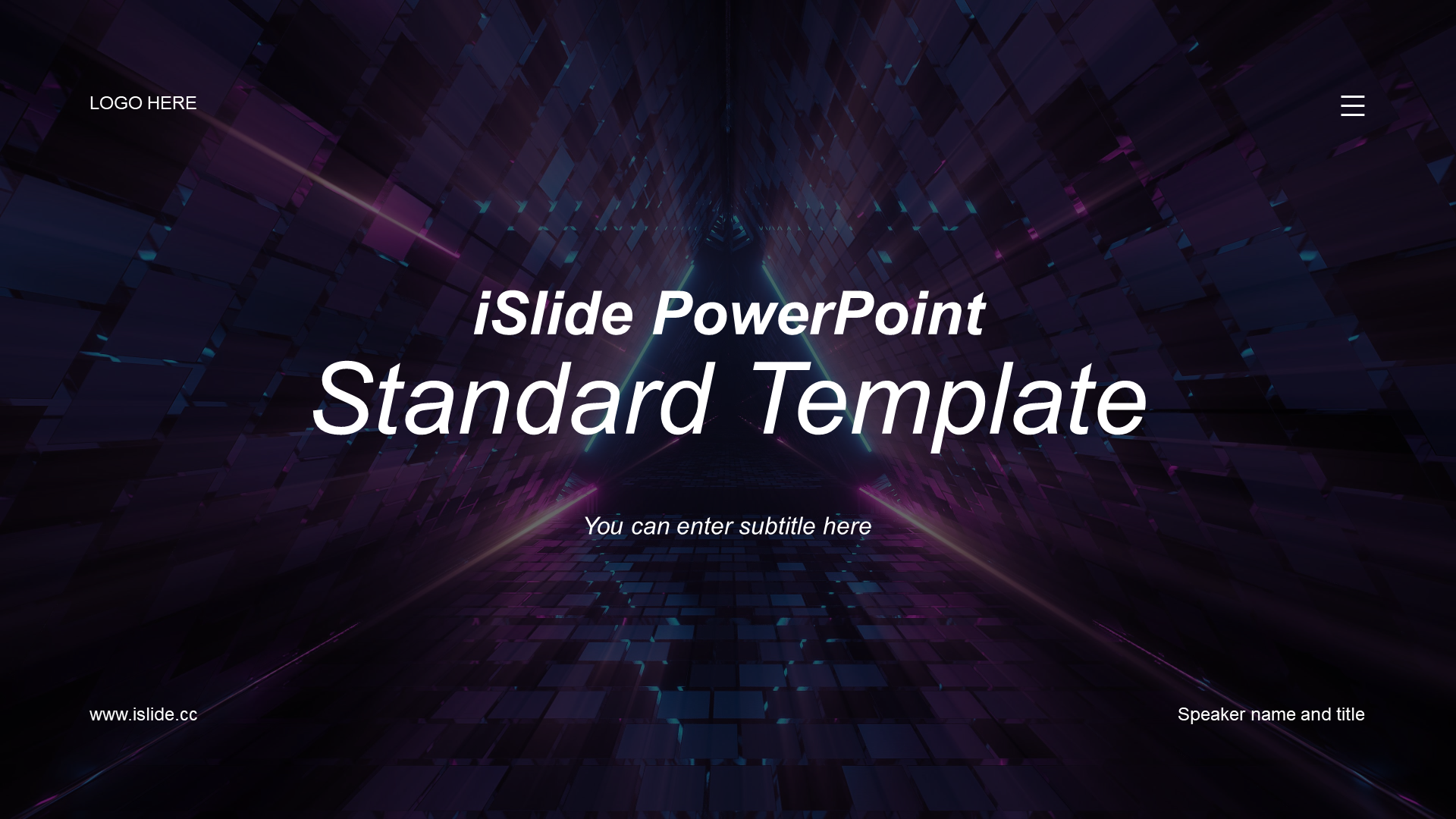 Purple creative cool electronic technology conference PPT theme