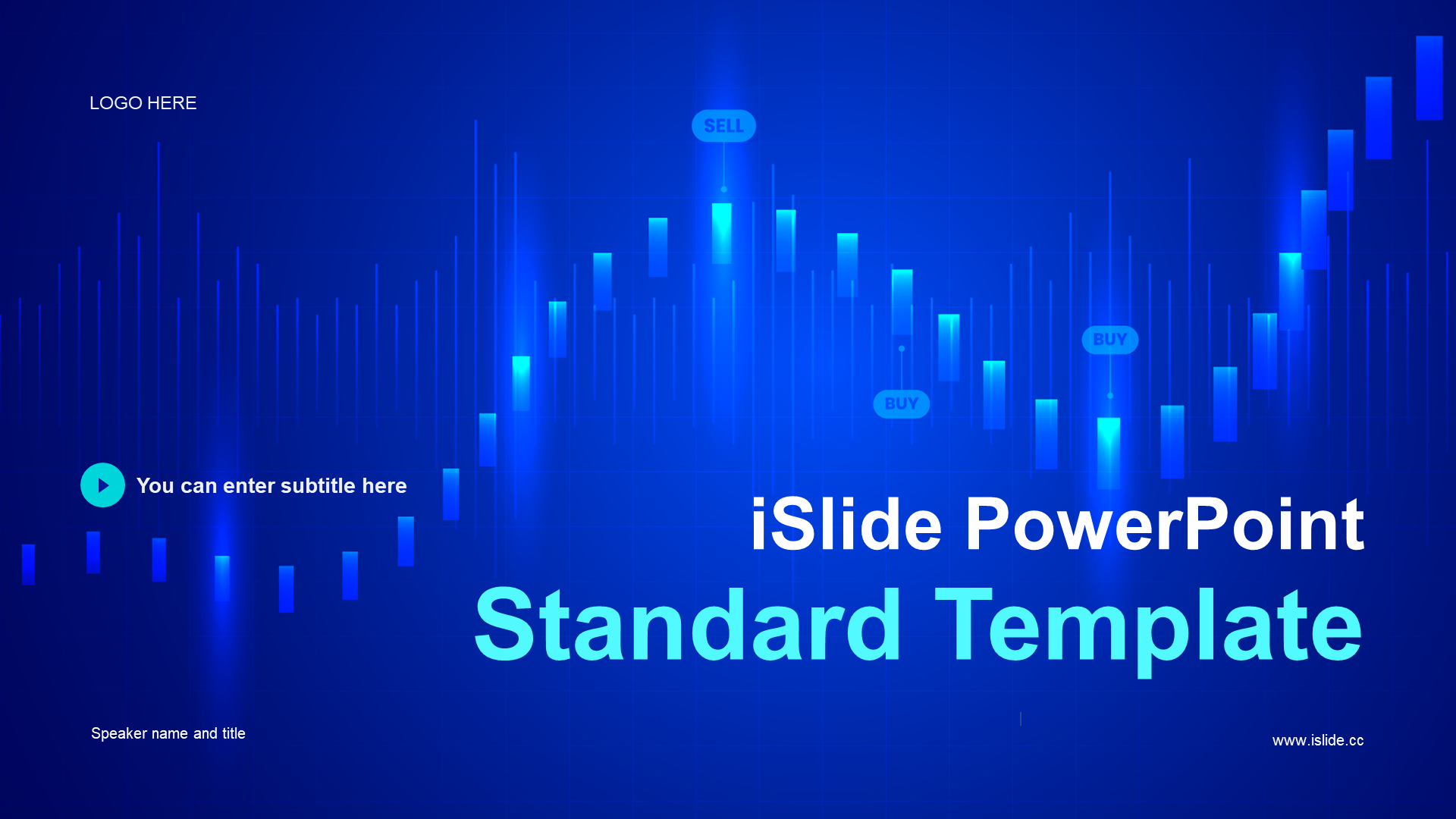 Blue Fintech work summary PPT theme