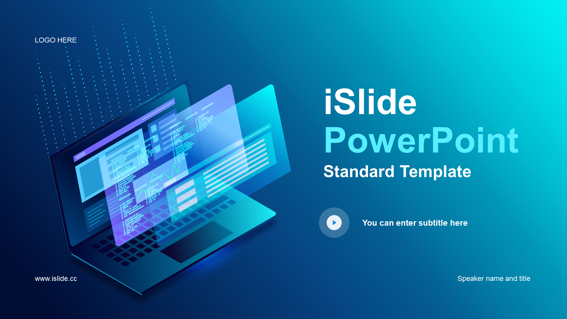 Blue technology Internet work summary PPT theme