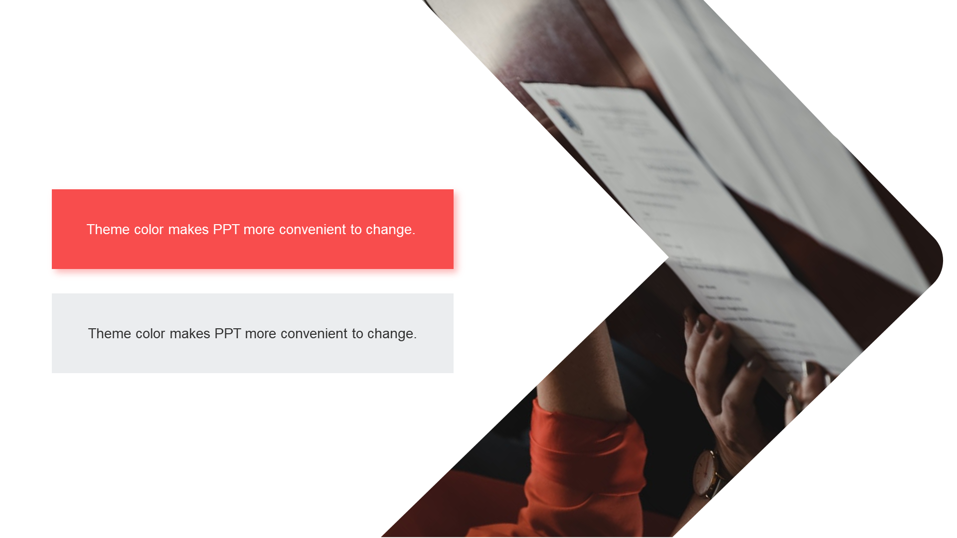 Single color shadow PPT list