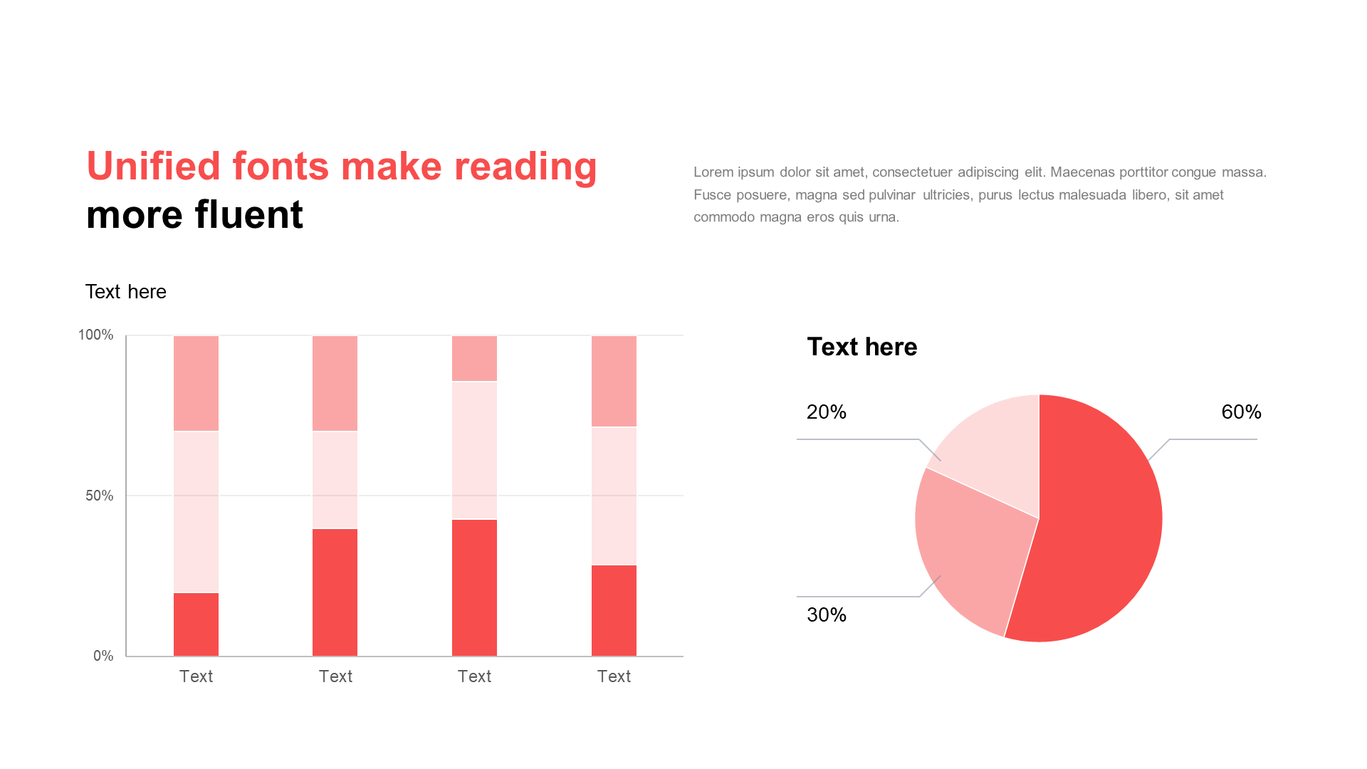 Monochrome flat PPT bar chart, pie chart