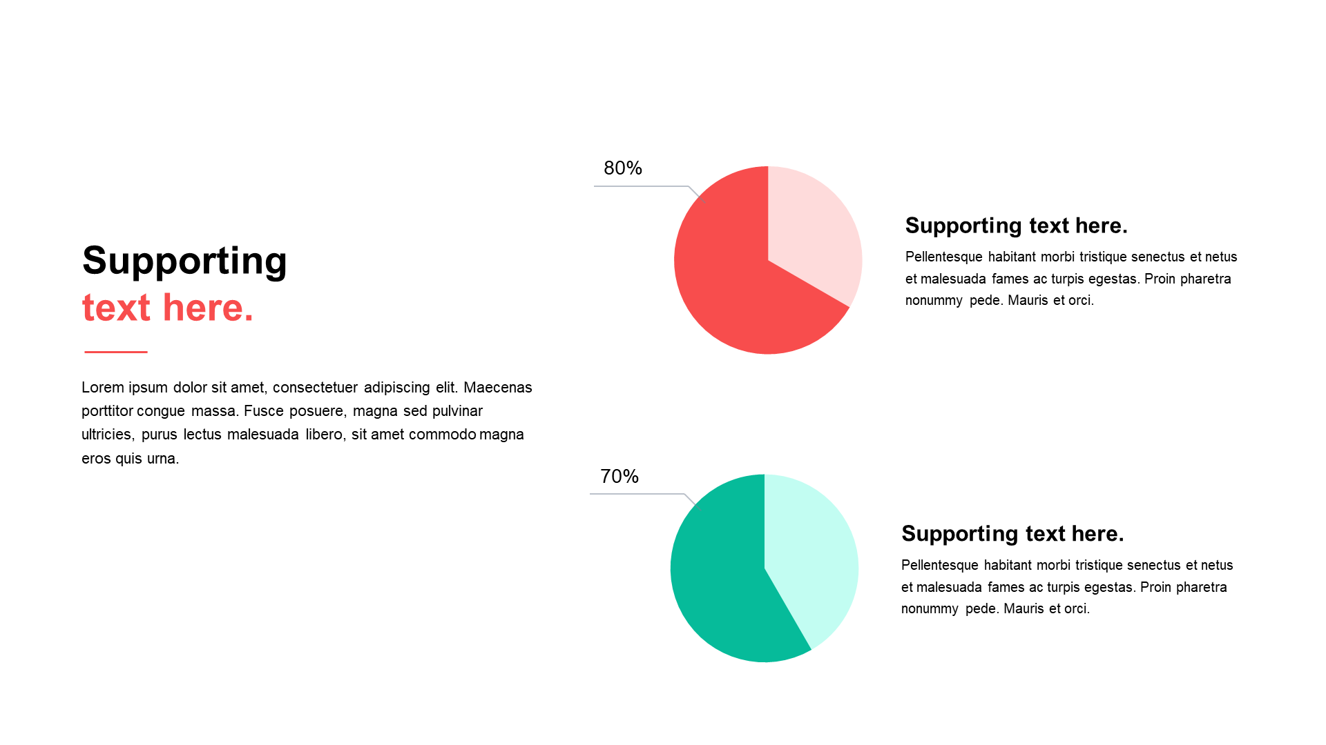 Multi-color flat PPT pie chart