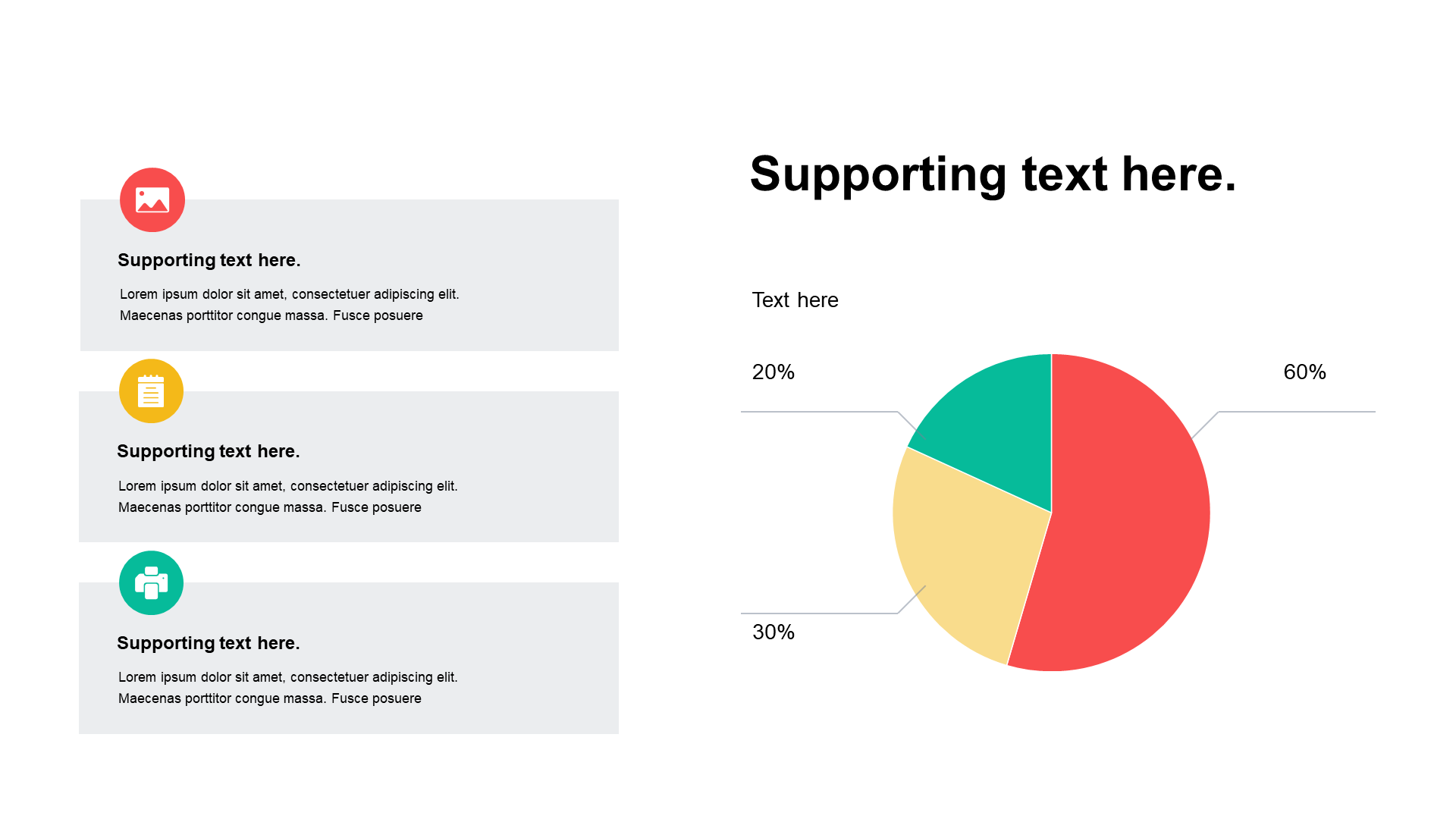 Multi-color flat PPT pie chart
