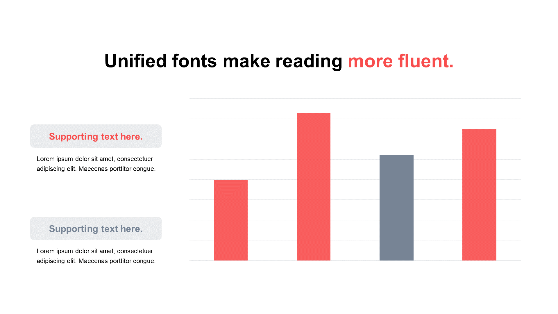 Monochrome flat PPT bar chart