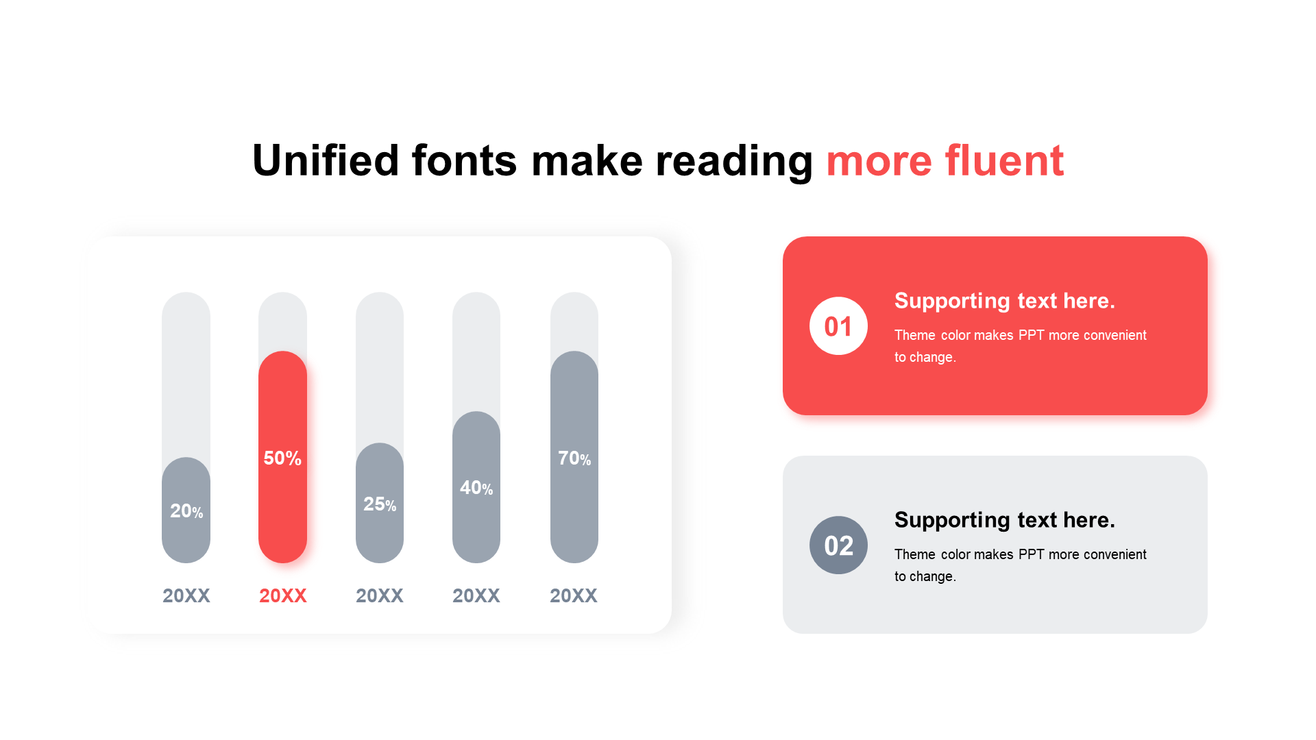 Monochrome shaded PPT bar chart