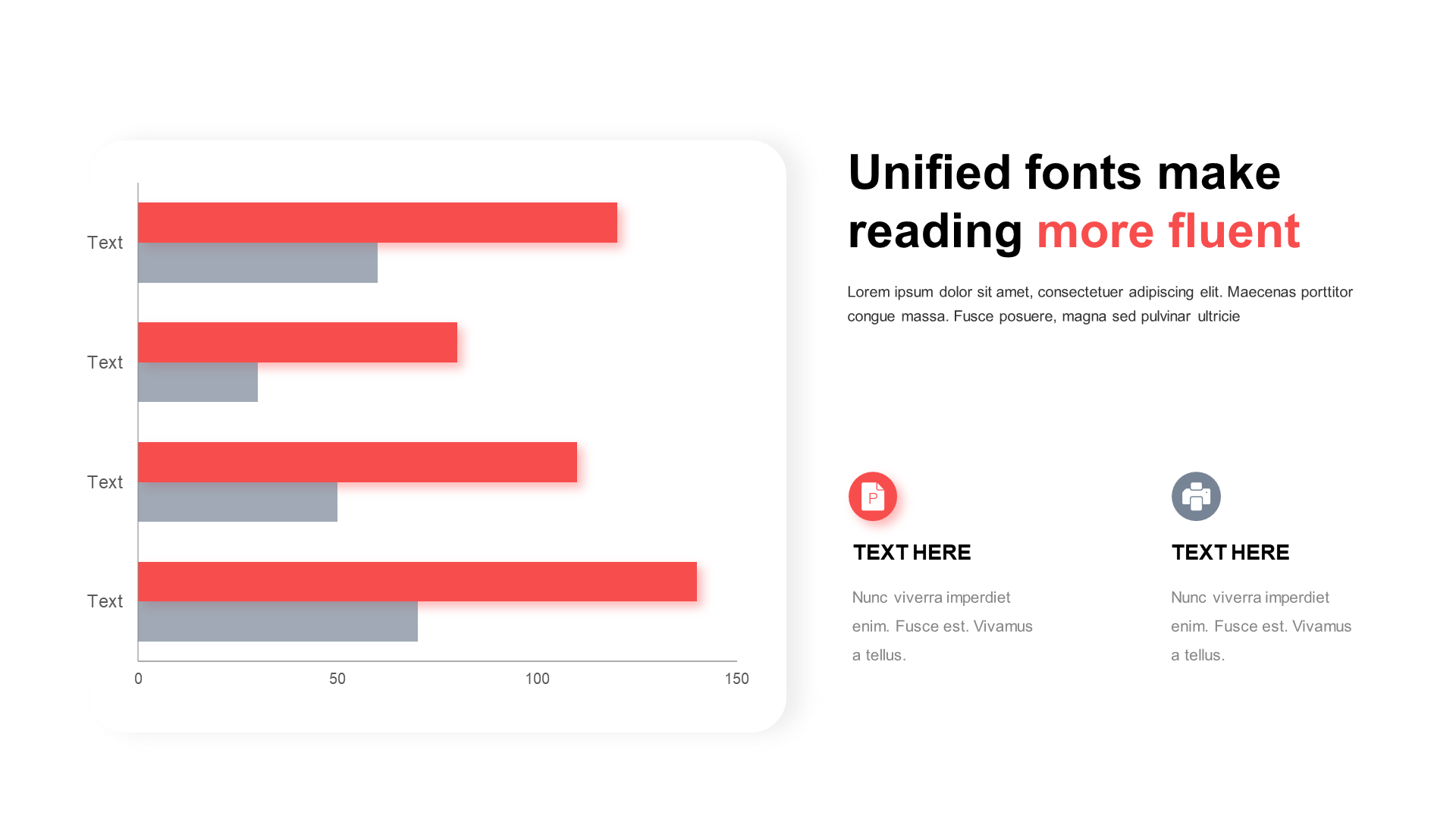 Monochrome shaded PPT bar chart