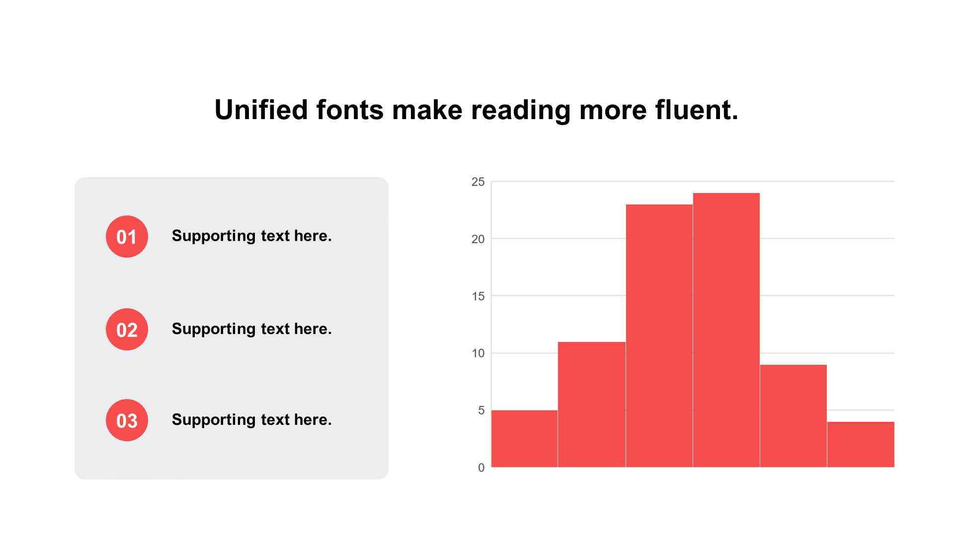 Monochrome flat PPT bar chart