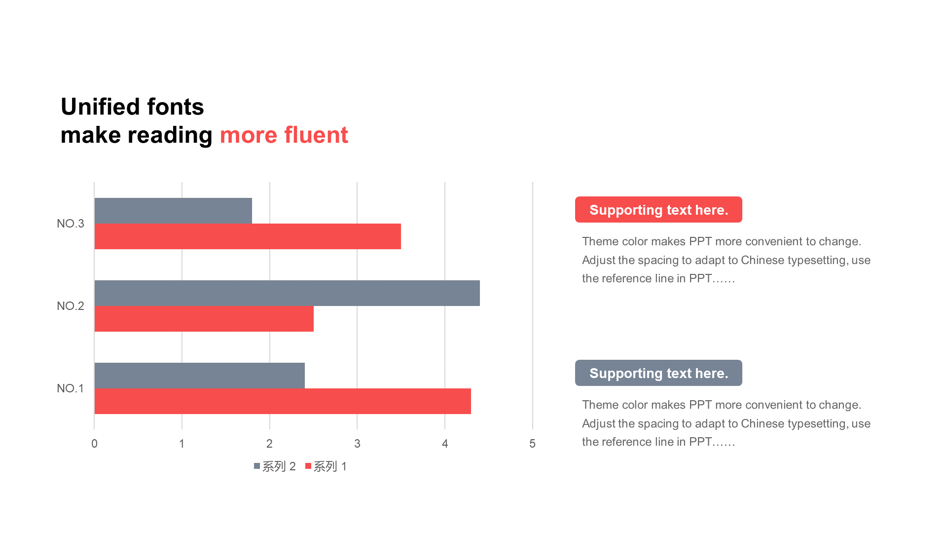 Monochrome flat PPT bar chart