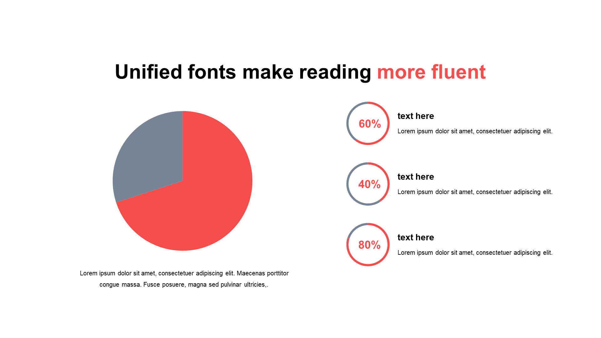 Monochrome flat PPT pie chart