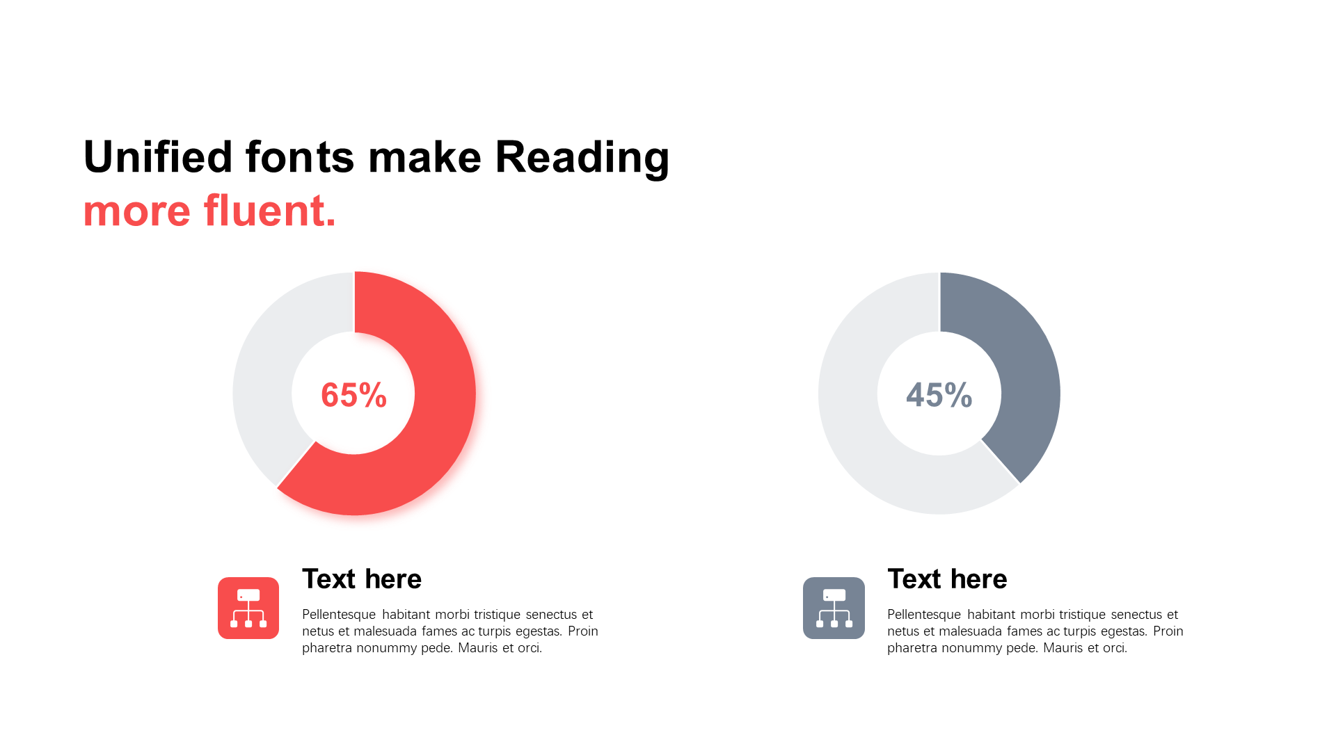 Monochrome shaded PPT pie chart