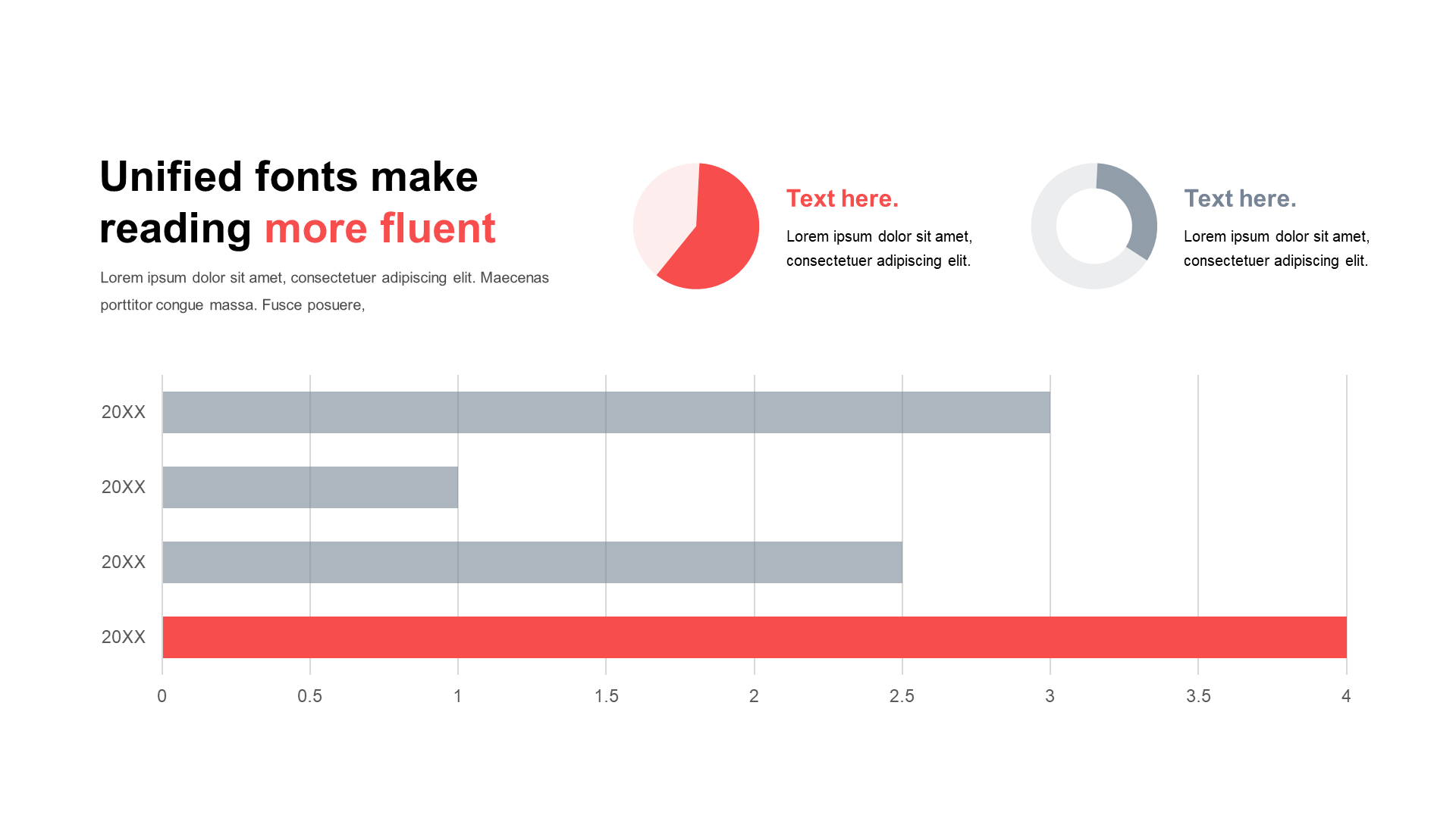 Monochrome flat PPT bar chart