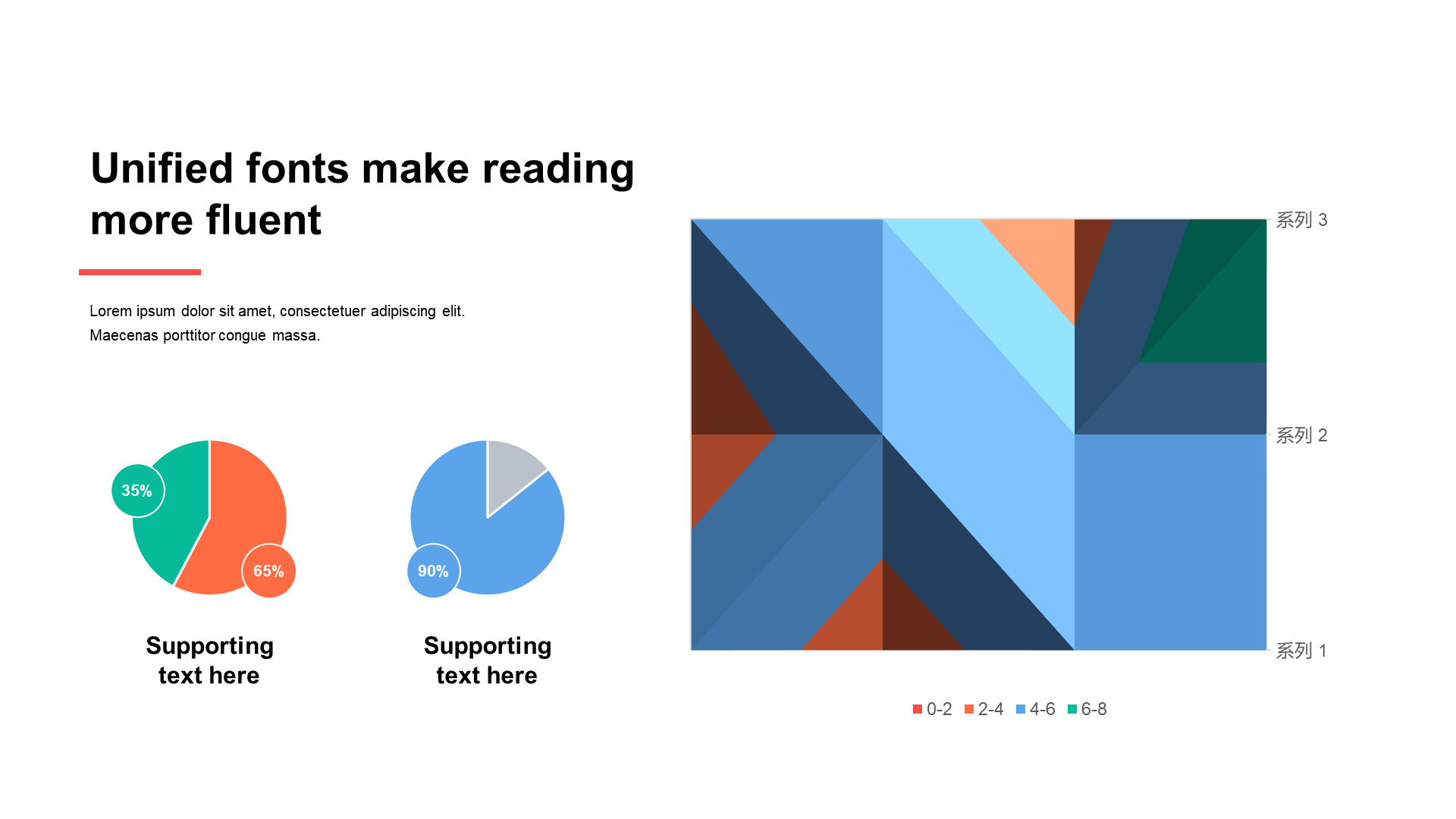 Flat PPT surface chart, pie chart