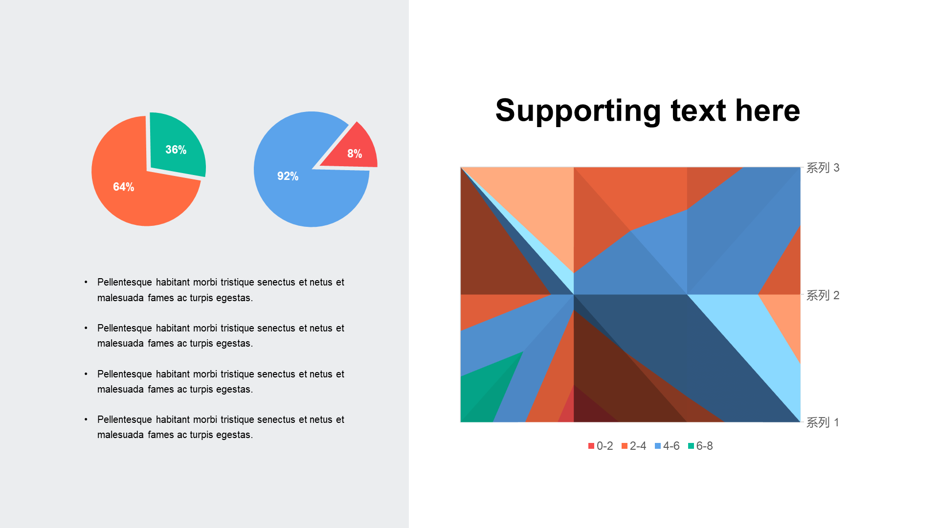 Flat PPT surface chart, pie chart