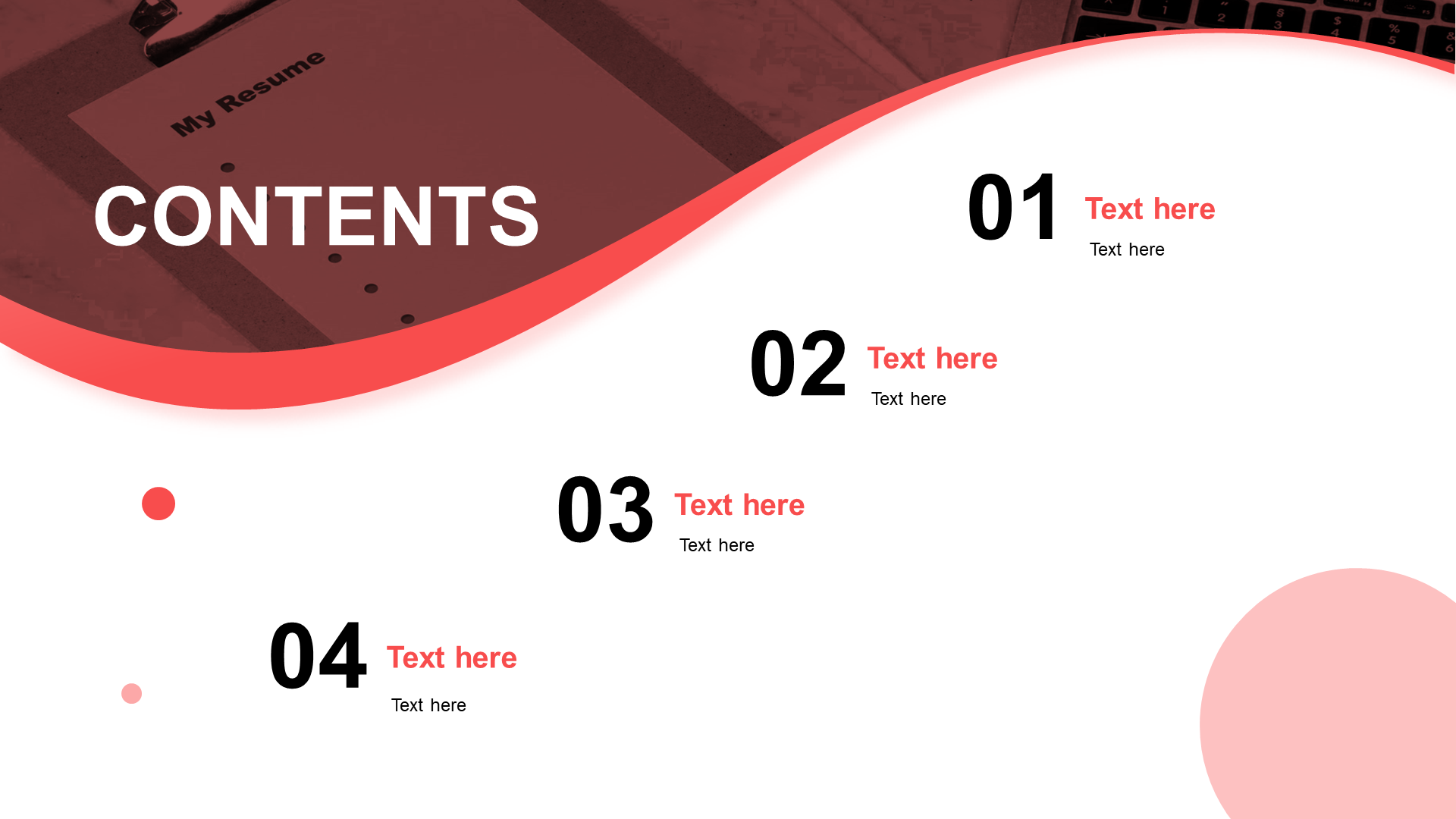 Flat PPT table of Contents