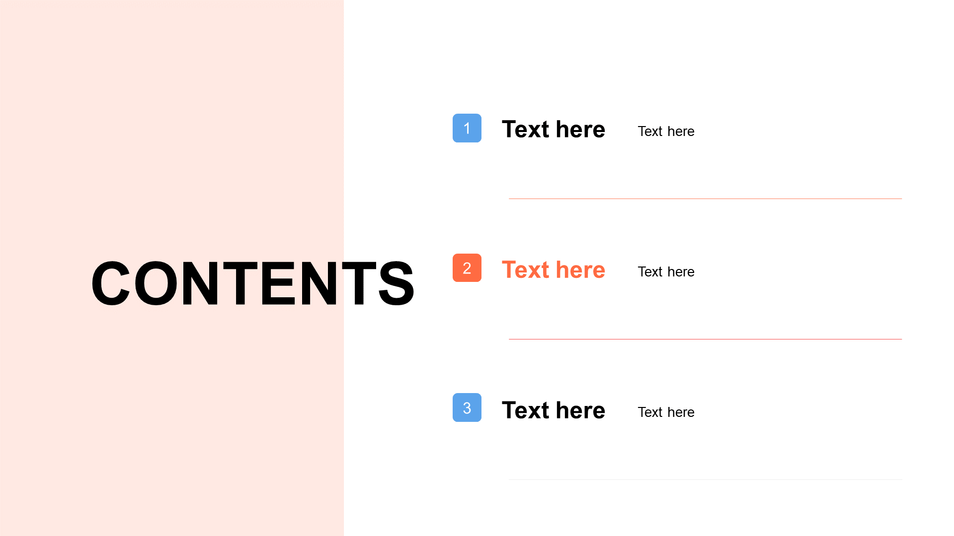 Flat PPT table of Contents