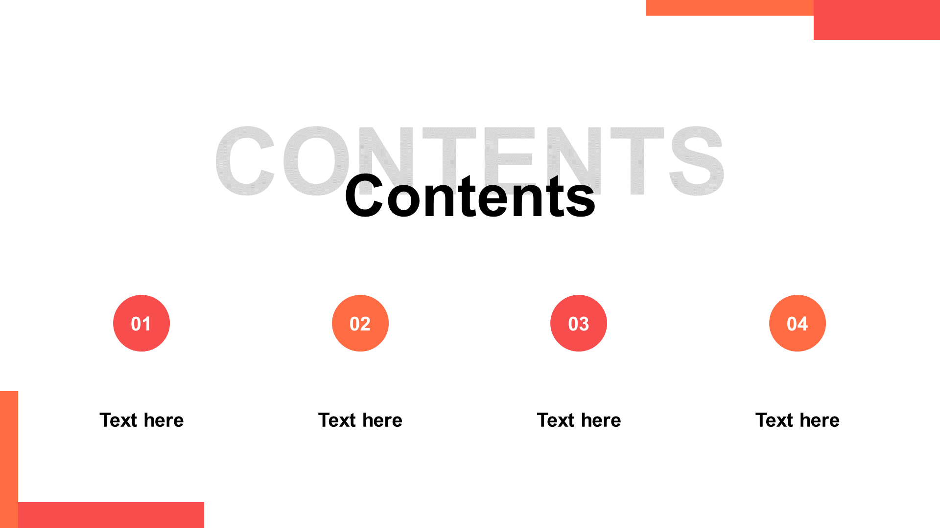 Flat PPT table of Contents