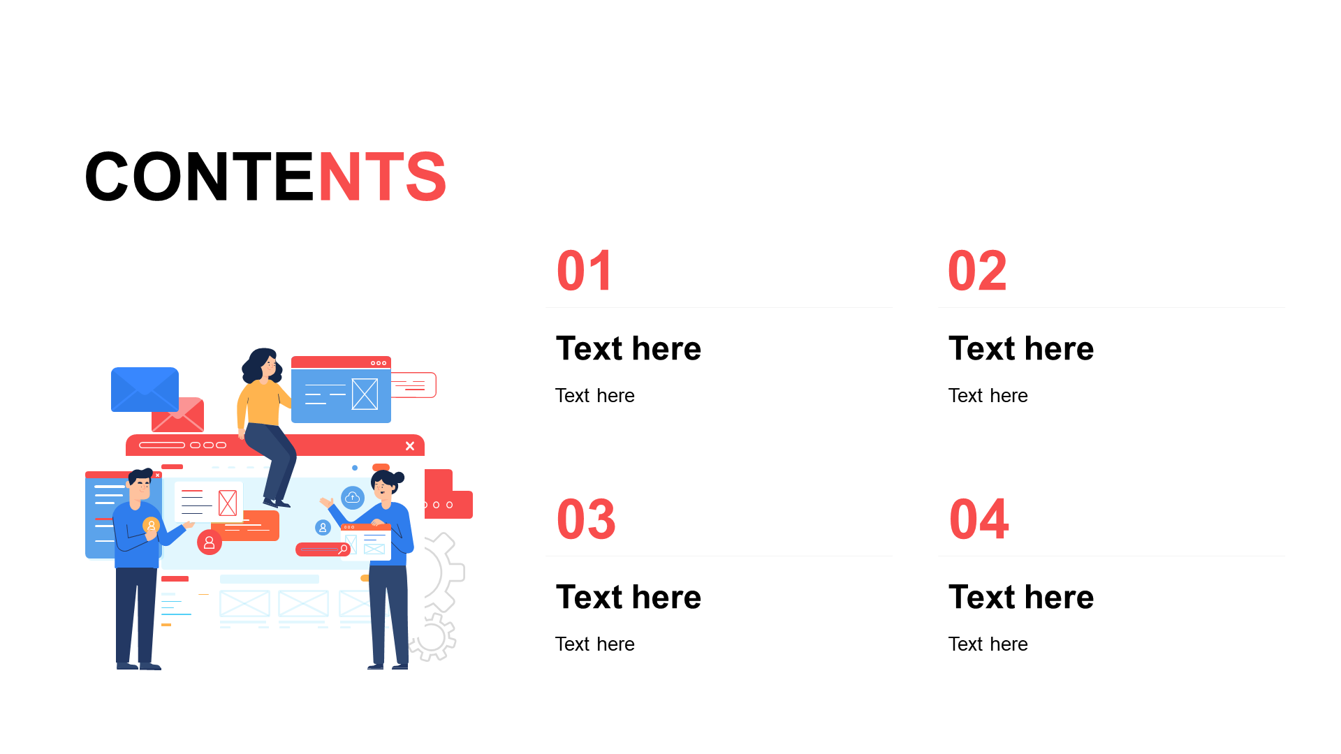 Flat PPT table of Contents