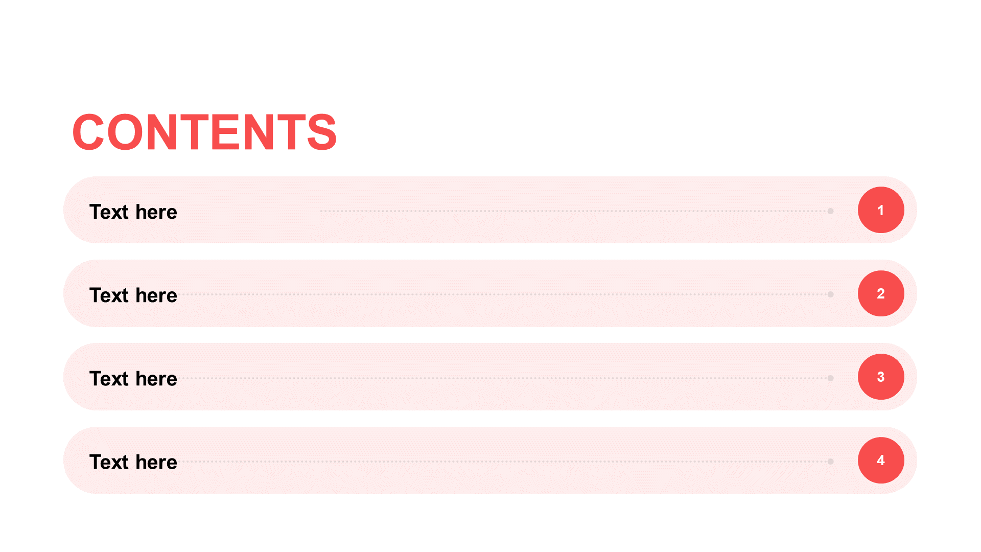 Flat PPT table of Contents