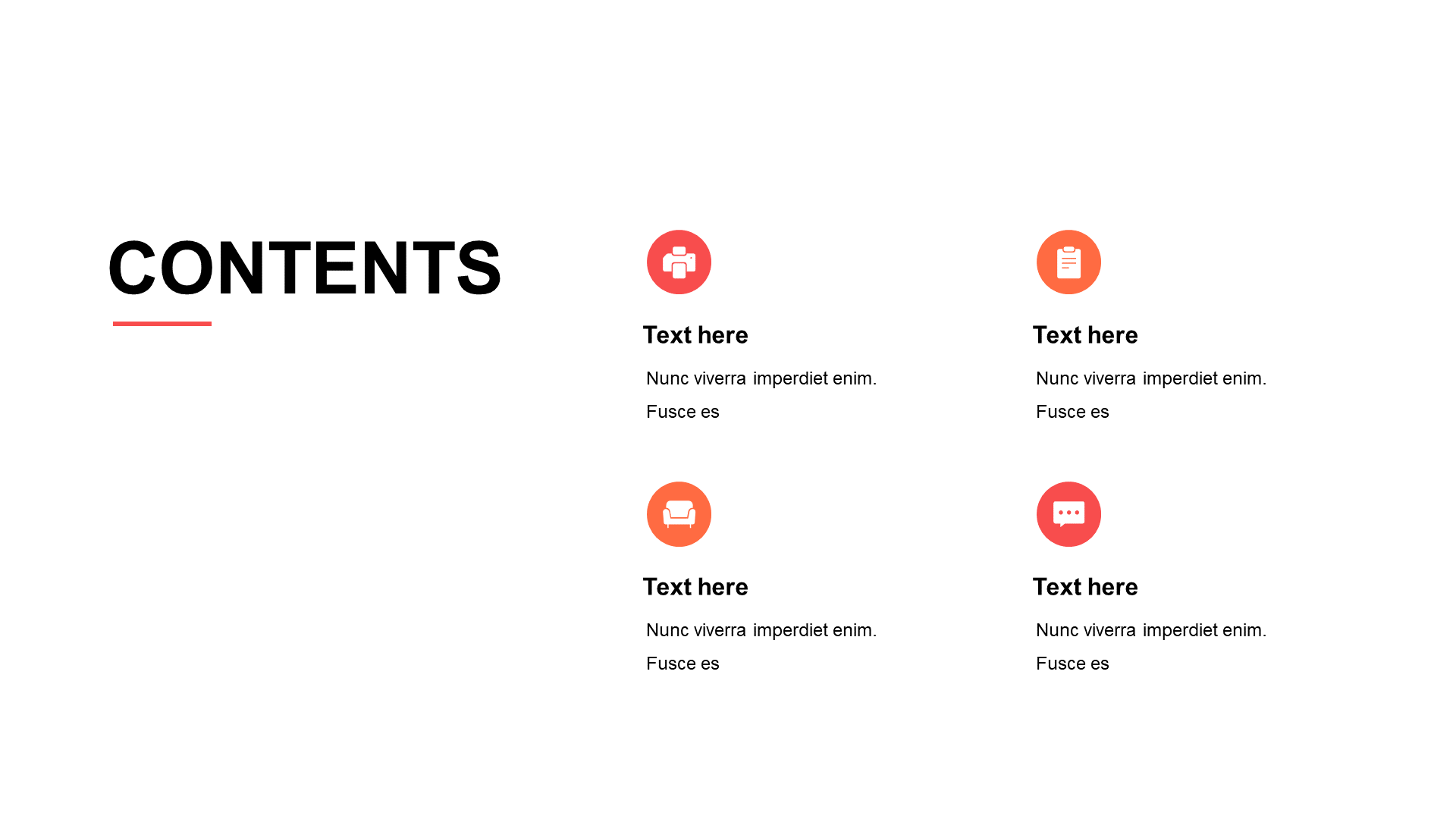 Flat PPT table of Contents