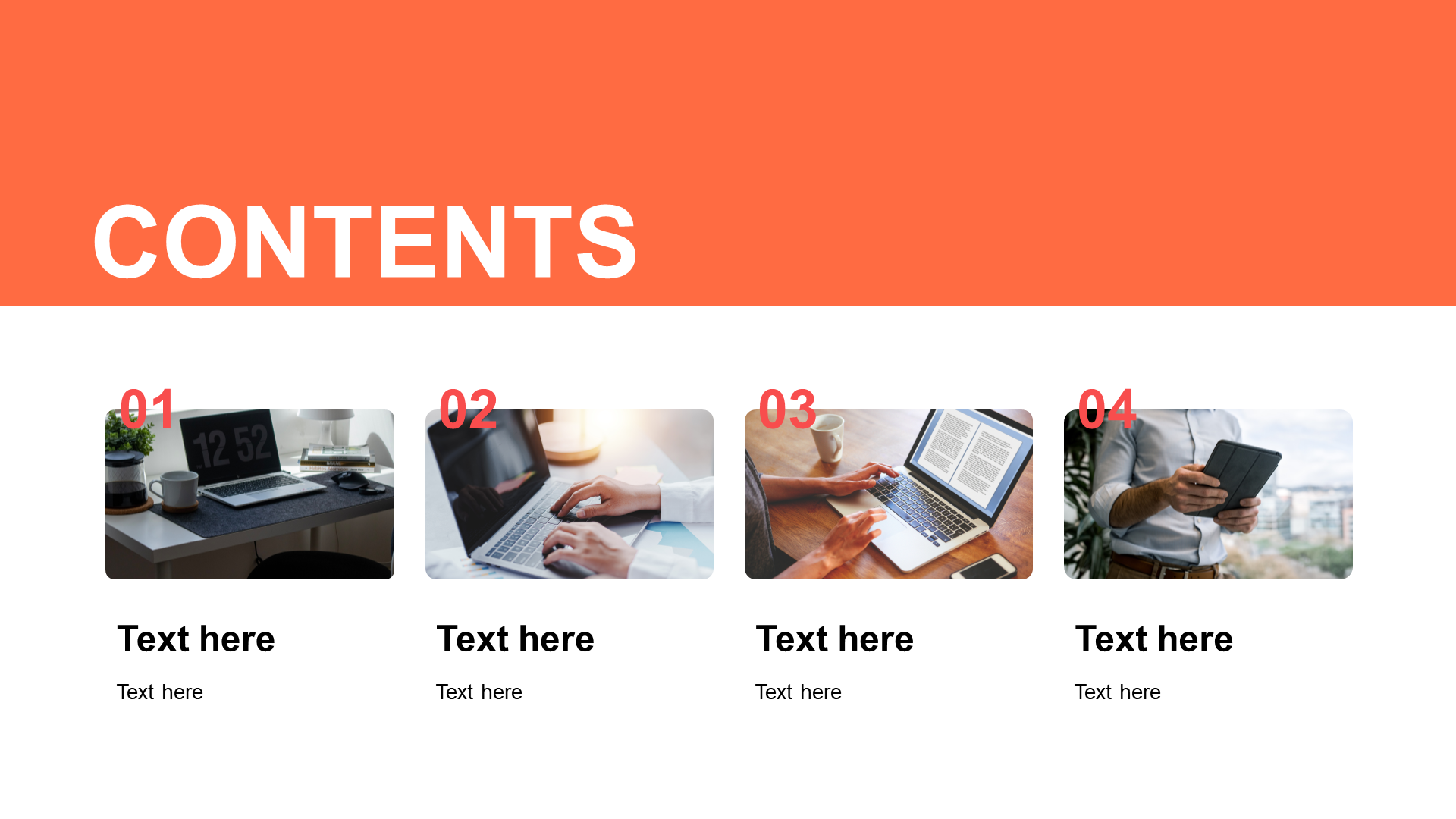 Flat PPT table of Contents