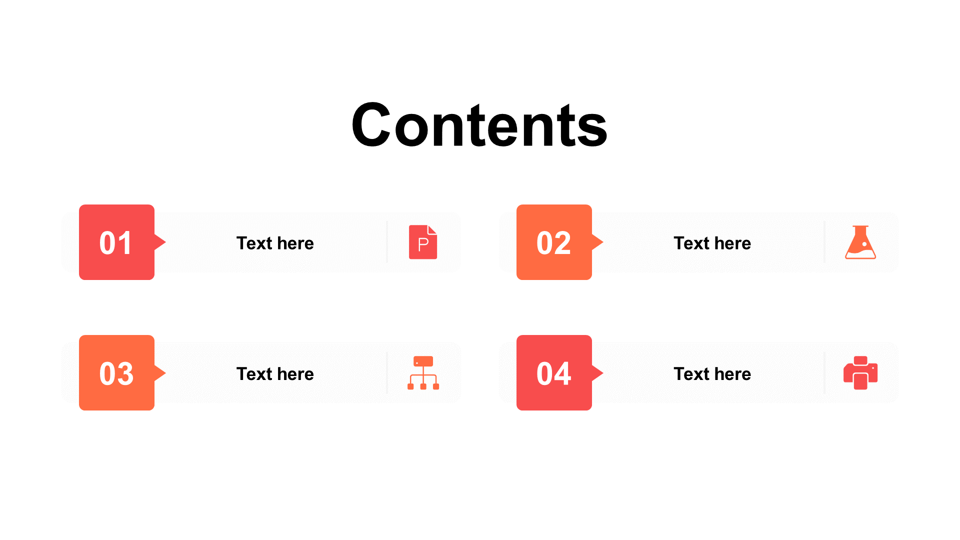 Flat PPT table of Contents