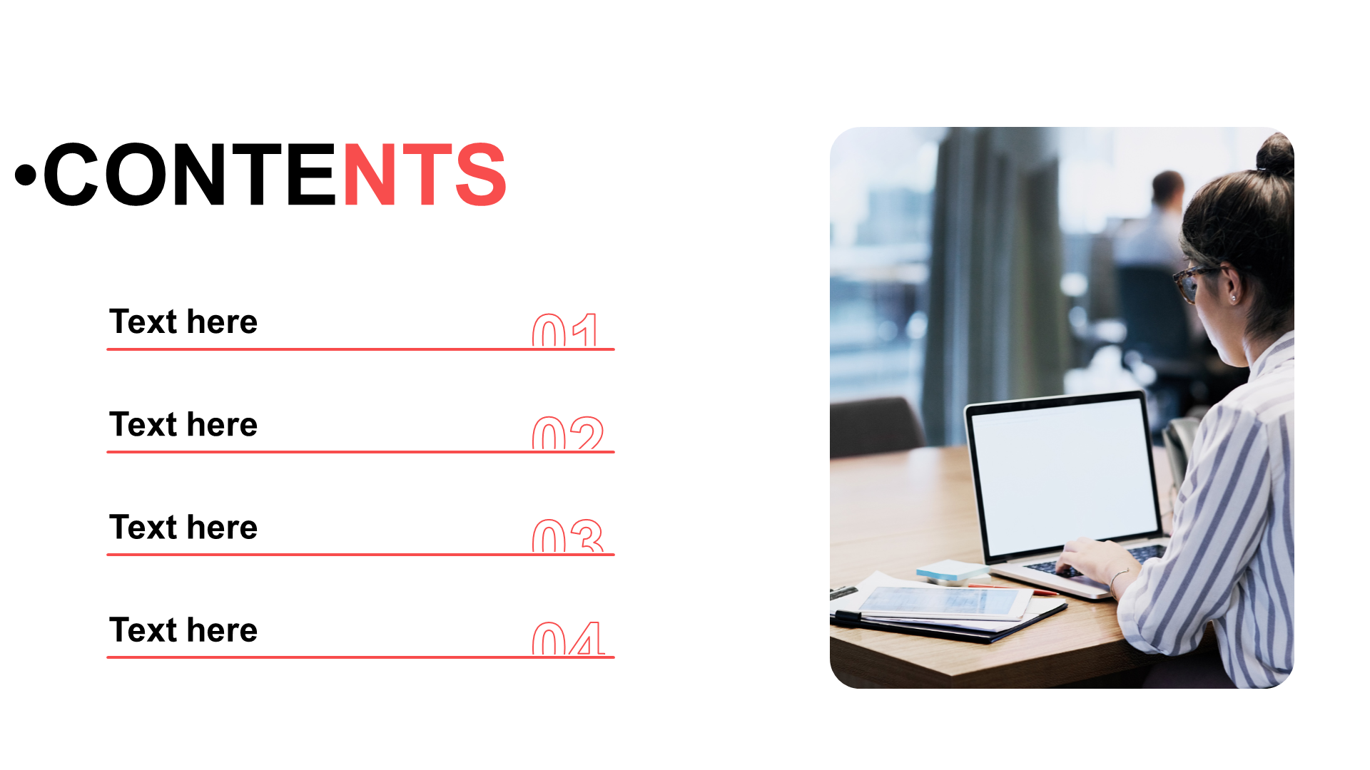 Flat PPT table of Contents