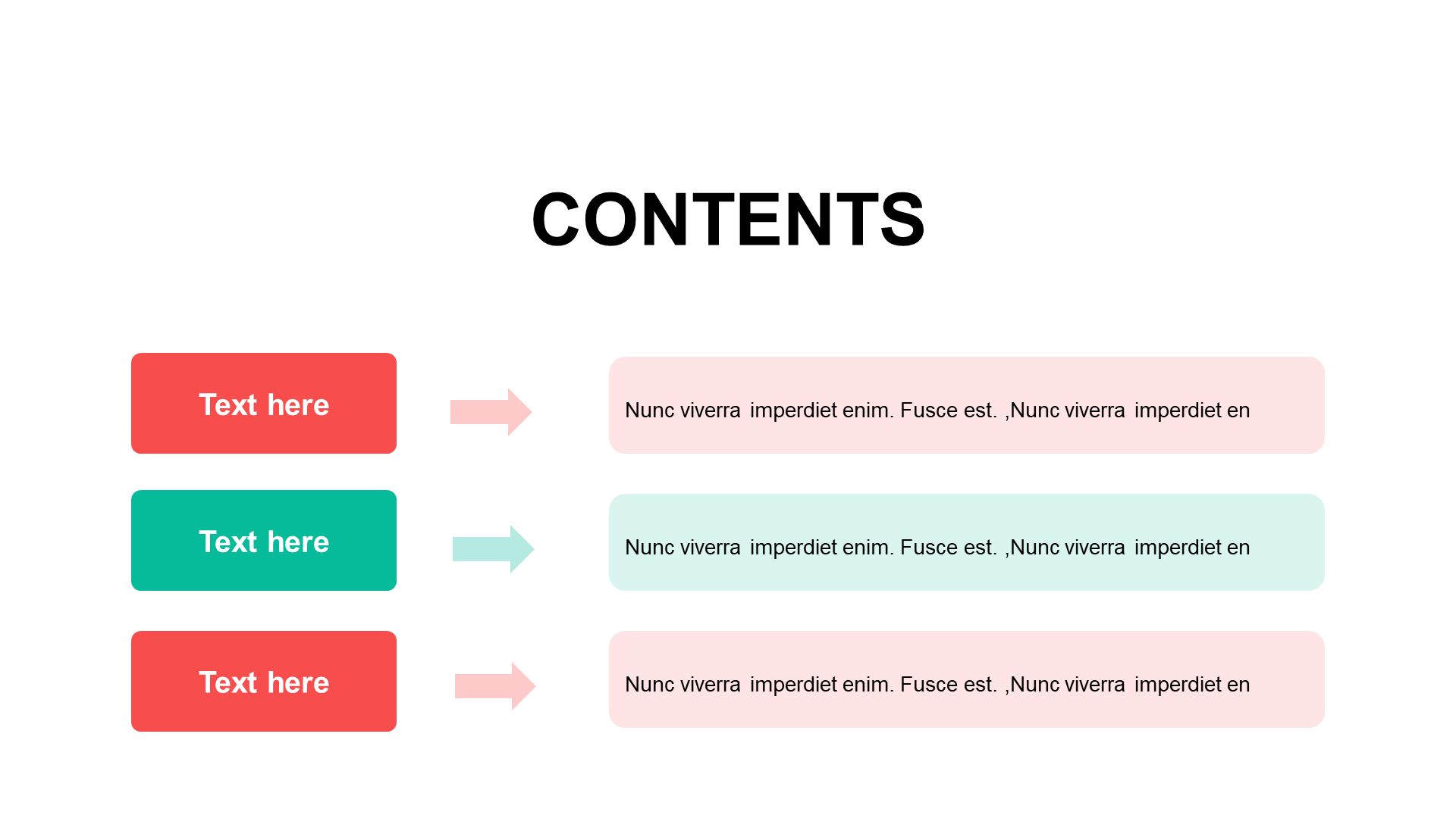 Flat PPT table of Contents