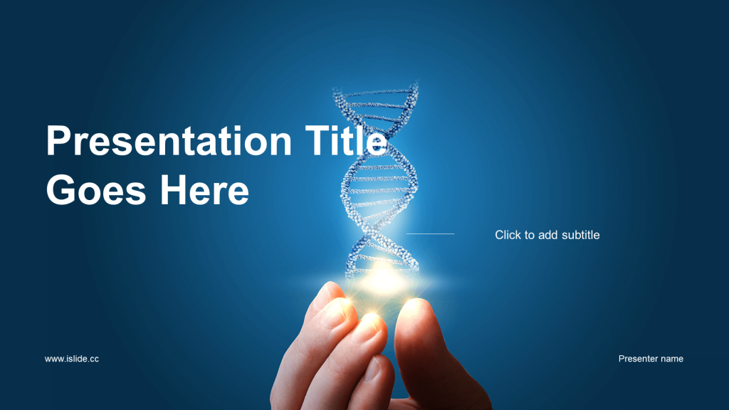 蓝色商务基因医疗医学PPT主题