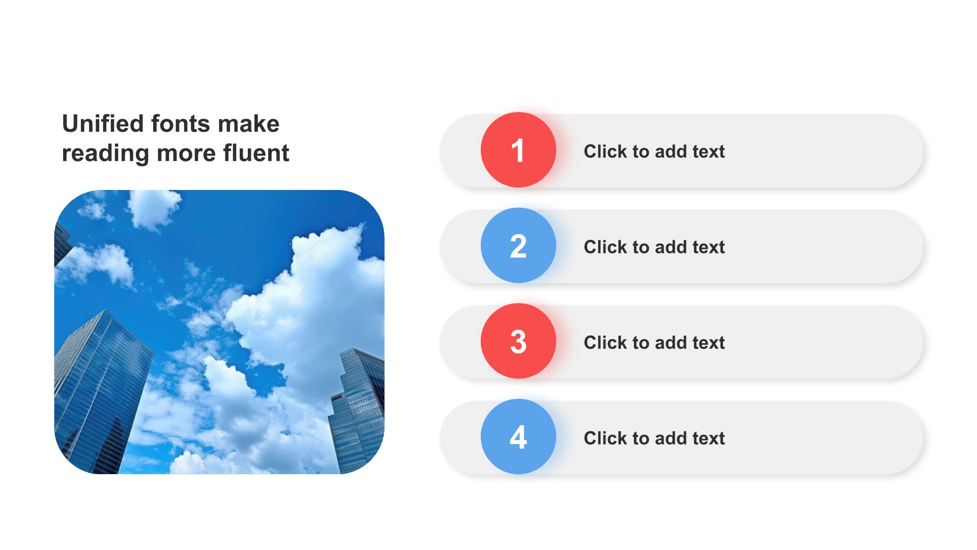 Multi - color shadow 3 - item PPT list