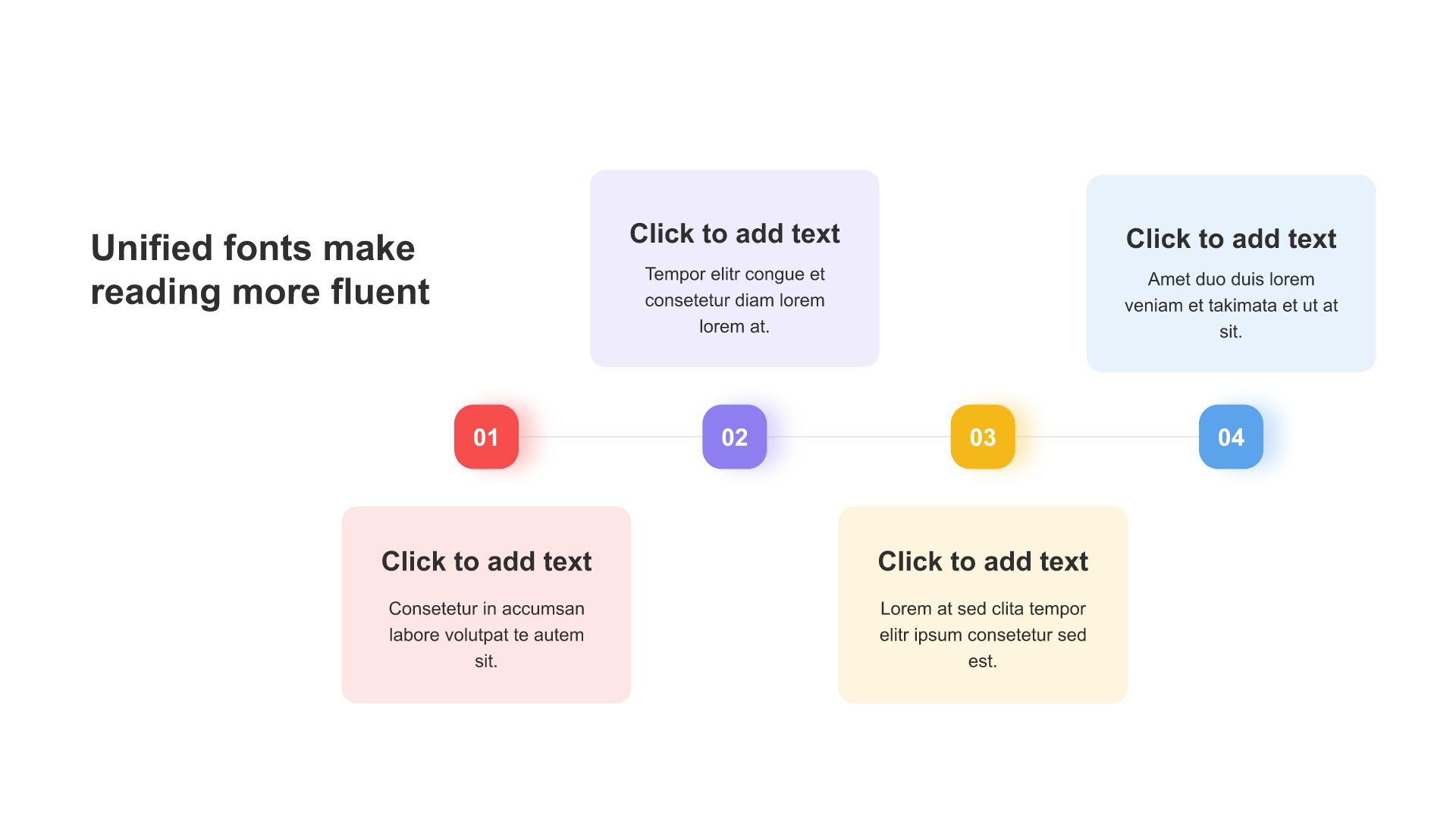 Multi-color rounded rectangle shadow 4 PPT process