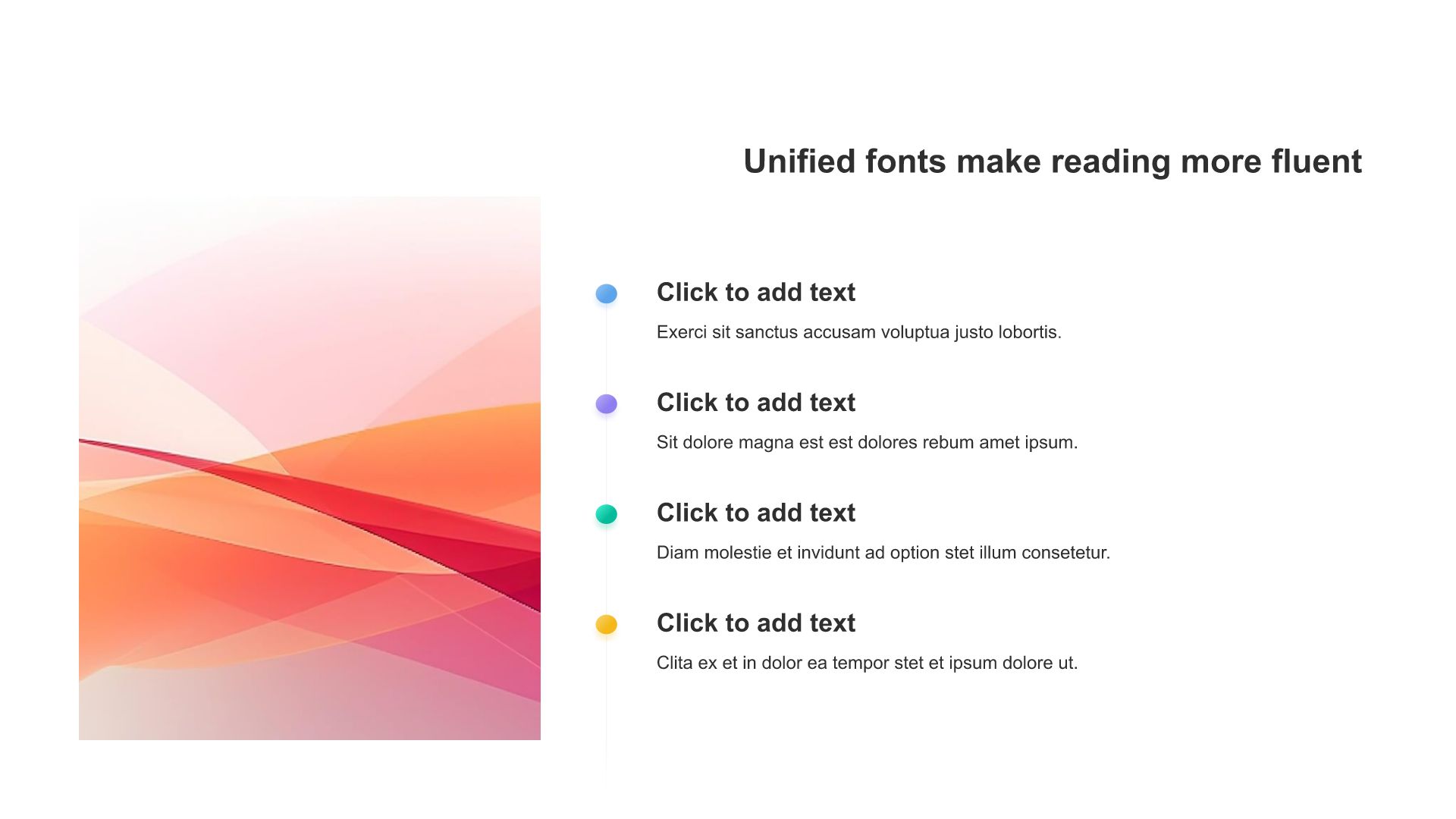 Multi-color circular shadow 4 PPT list