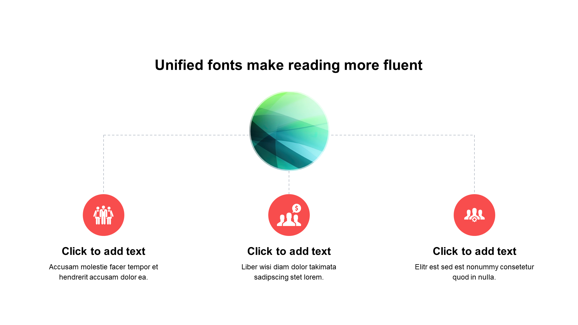 Multi-color round flat 3 PPT hierarchy