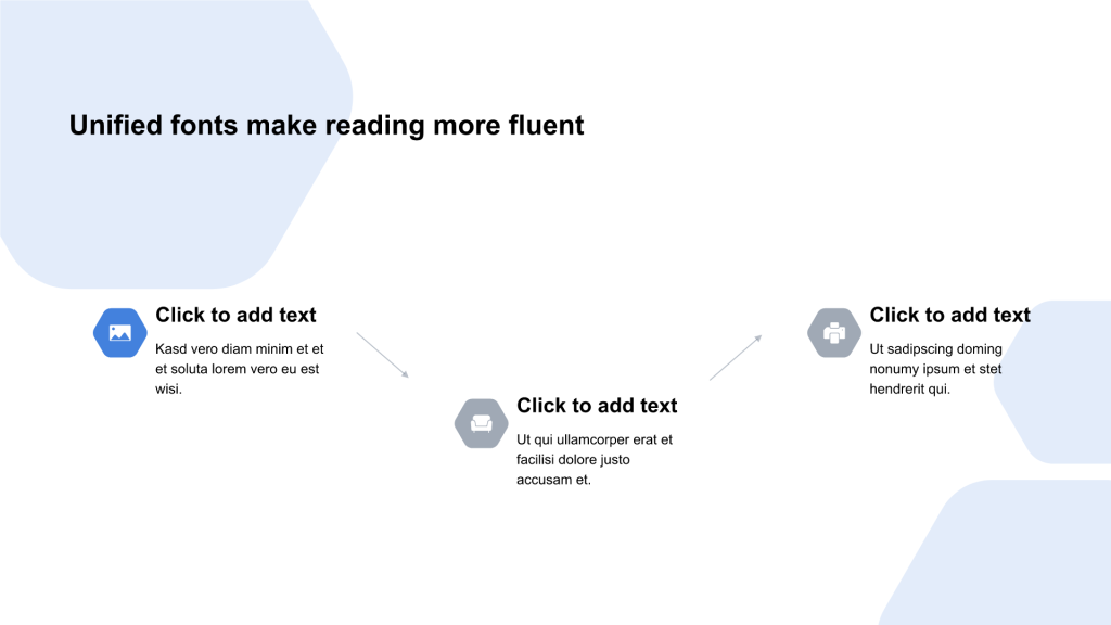 红色六边形扁平3项PPT流程