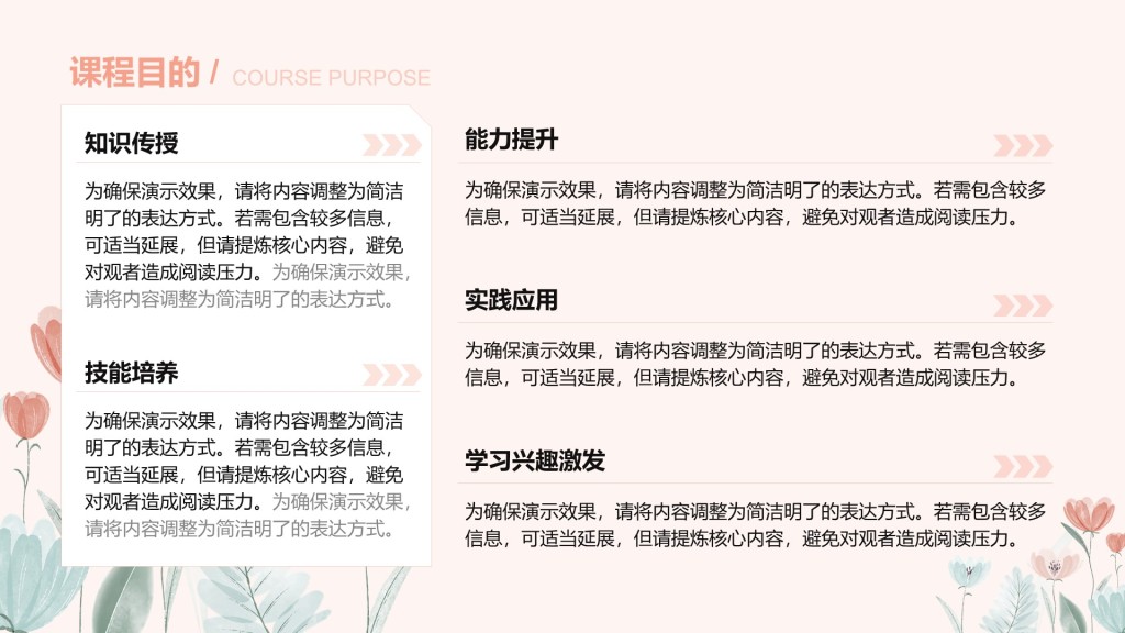 小清新通用教学课件PPT列表