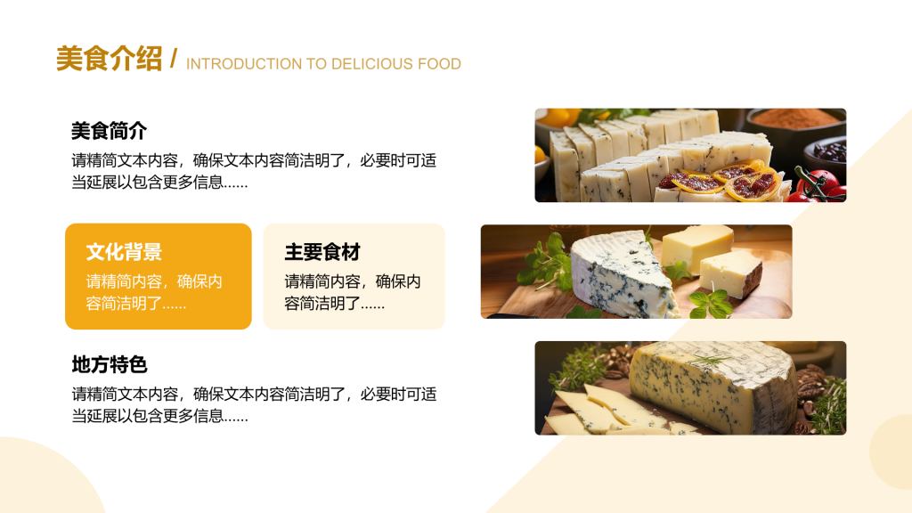 创意风美食介绍PPT列表