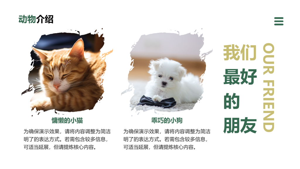 创意风动物介绍PPT列表