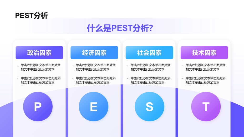 创意风PEST分析图PPT列表