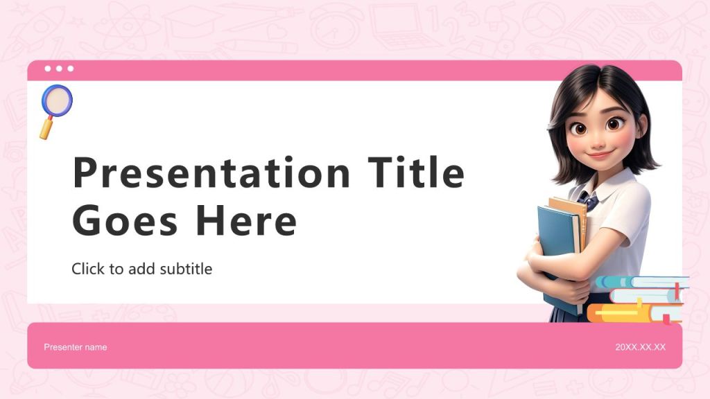 Pink 3D Style Learning Committee Work Summary PPT