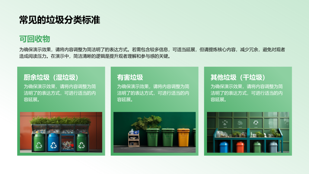 创意风垃圾分类PPT列表