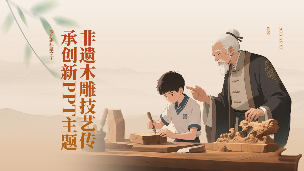 非遗木雕技艺传承创新PPT主题